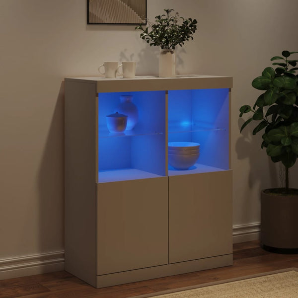 Sideboard mit LED Weiß 81x37x100 cm