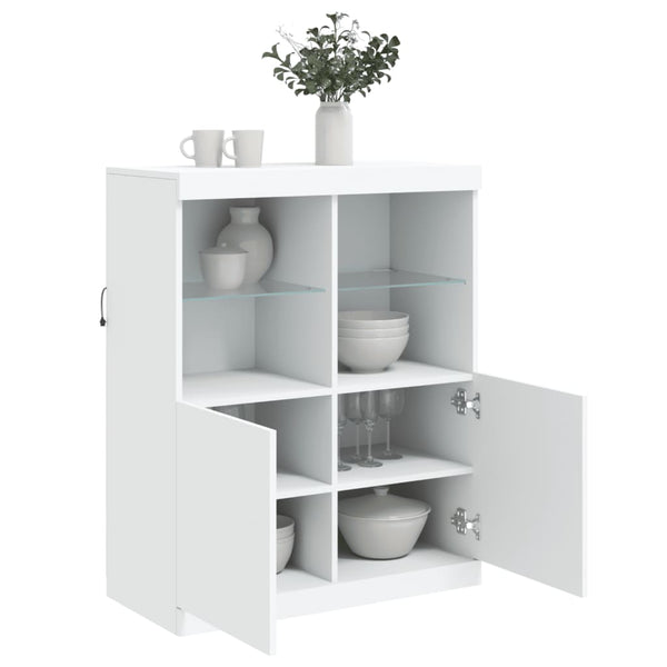 Sideboard mit LED Weiß 81x37x100 cm