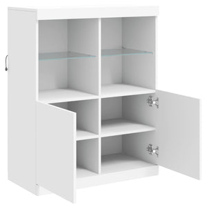 Sideboard mit LED Weiß 81x37x100 cm