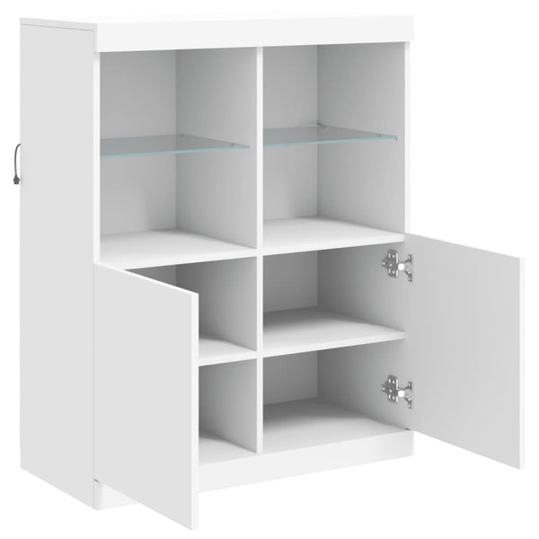 Sideboard mit LED Weiß 81x37x100 cm