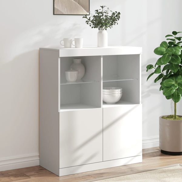 Sideboard mit LED Weiß 81x37x100 cm