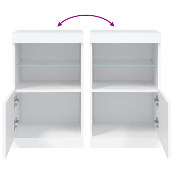 Sideboard mit LED Weiß 41x37x67 cm