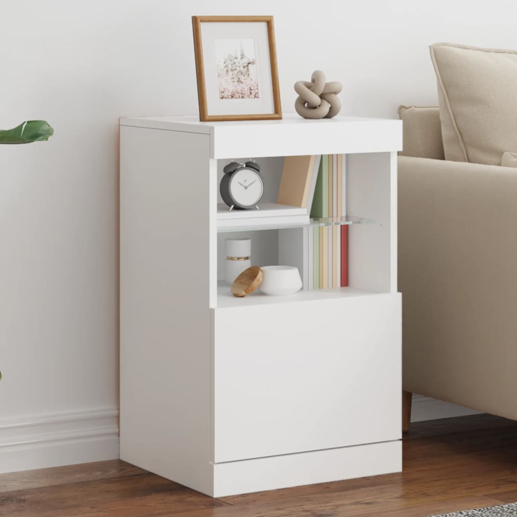 Sideboard mit LED Weiß 41x37x67 cm