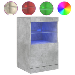 Betongraues Sideboard mit LED-Leuchten, 41x37x67 cm