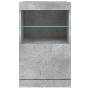 Betongraues Sideboard mit LED-Leuchten, 41x37x67 cm