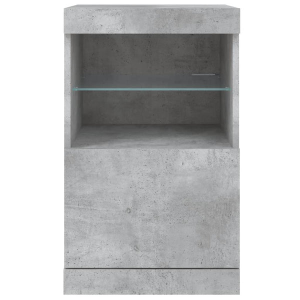 Betongraues Sideboard mit LED-Leuchten, 41x37x67 cm