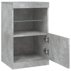 Betongraues Sideboard mit LED-Leuchten, 41x37x67 cm