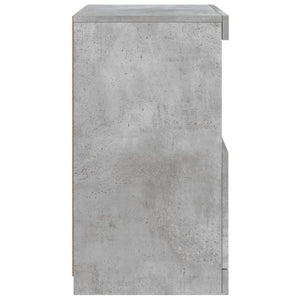 Betongraues Sideboard mit LED-Leuchten, 41x37x67 cm