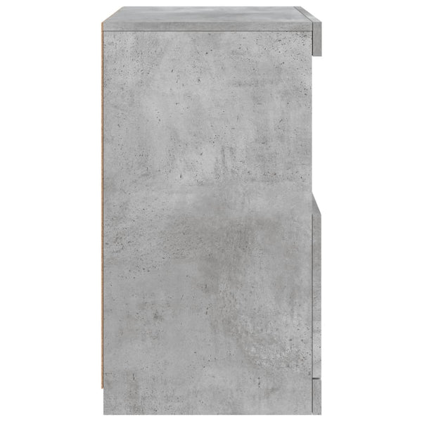 Betongraues Sideboard mit LED-Leuchten, 41x37x67 cm