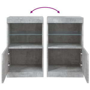 Betongraues Sideboard mit LED-Leuchten, 41x37x67 cm