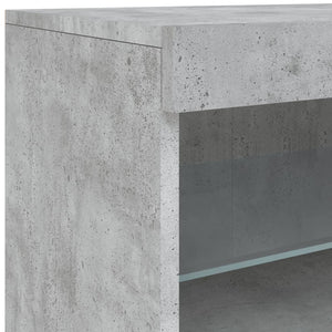 Betongraues Sideboard mit LED-Leuchten, 41x37x67 cm