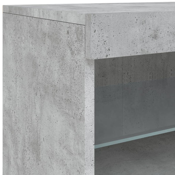 Betongraues Sideboard mit LED-Leuchten, 41x37x67 cm