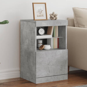 Betongraues Sideboard mit LED-Leuchten, 41x37x67 cm