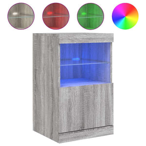 Graues Sideboard mit LED-Leuchten 41x37x67 cm