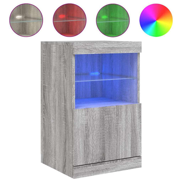 Graues Sideboard mit LED-Leuchten 41x37x67 cm