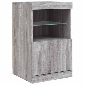 Graues Sideboard mit LED-Leuchten 41x37x67 cm