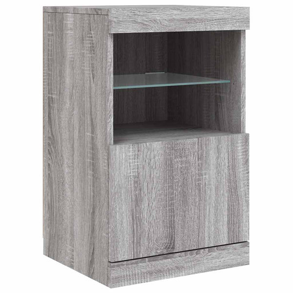 Graues Sideboard mit LED-Leuchten 41x37x67 cm