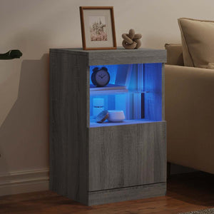 Graues Sideboard mit LED-Leuchten 41x37x67 cm