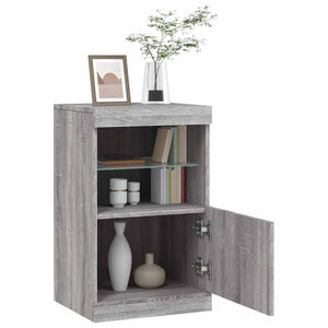 Graues Sideboard mit LED-Leuchten 41x37x67 cm