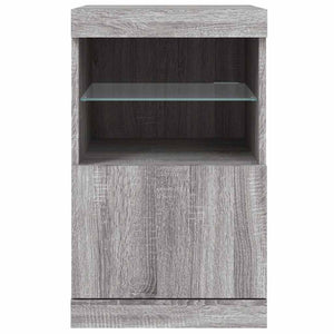 Graues Sideboard mit LED-Leuchten 41x37x67 cm