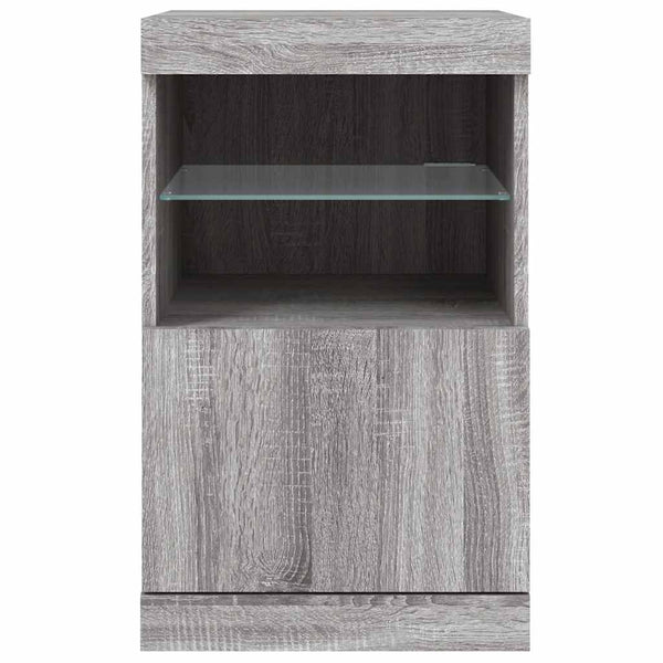 Graues Sideboard mit LED-Leuchten 41x37x67 cm