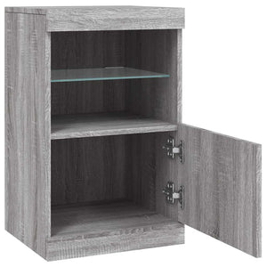 Graues Sideboard mit LED-Leuchten 41x37x67 cm