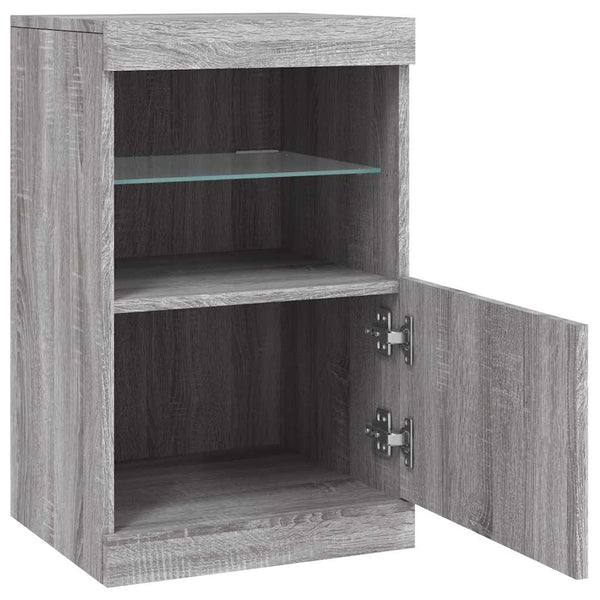 Graues Sideboard mit LED-Leuchten 41x37x67 cm