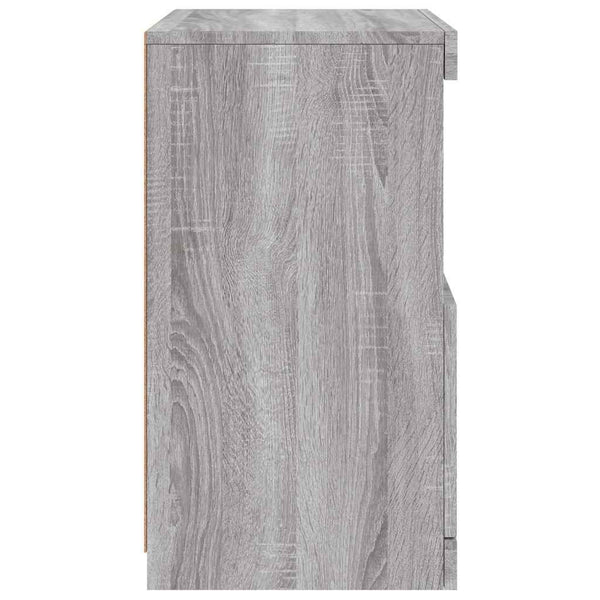 Graues Sideboard mit LED-Leuchten 41x37x67 cm