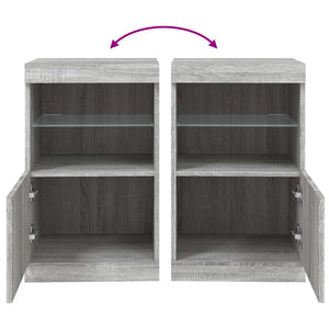 Graues Sideboard mit LED-Leuchten 41x37x67 cm
