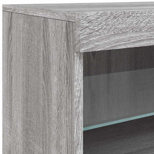Graues Sideboard mit LED-Leuchten 41x37x67 cm