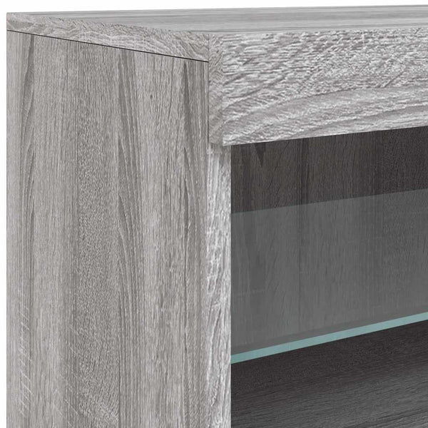 Graues Sideboard mit LED-Leuchten 41x37x67 cm