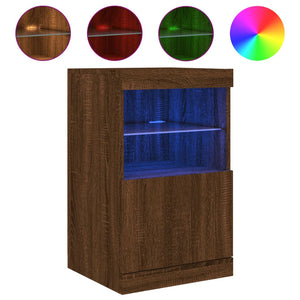 Sideboard mit LED Braun Eichen-Optik 67cm