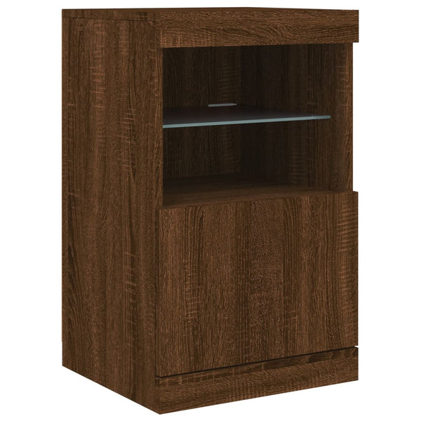 Sideboard mit LED Braun Eichen-Optik 67cm