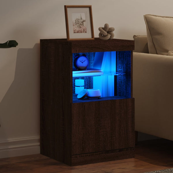 Sideboard mit LED Braun Eichen-Optik 67cm