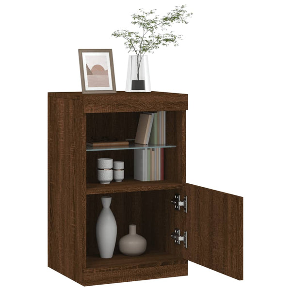 Sideboard mit LED Braun Eichen-Optik 67cm