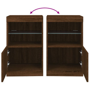 Sideboard mit LED Braun Eichen-Optik 67cm