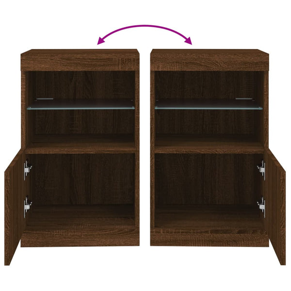 Sideboard mit LED Braun Eichen-Optik 67cm