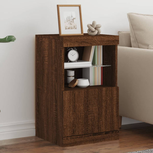 Sideboard mit LED Braun Eichen-Optik 67cm