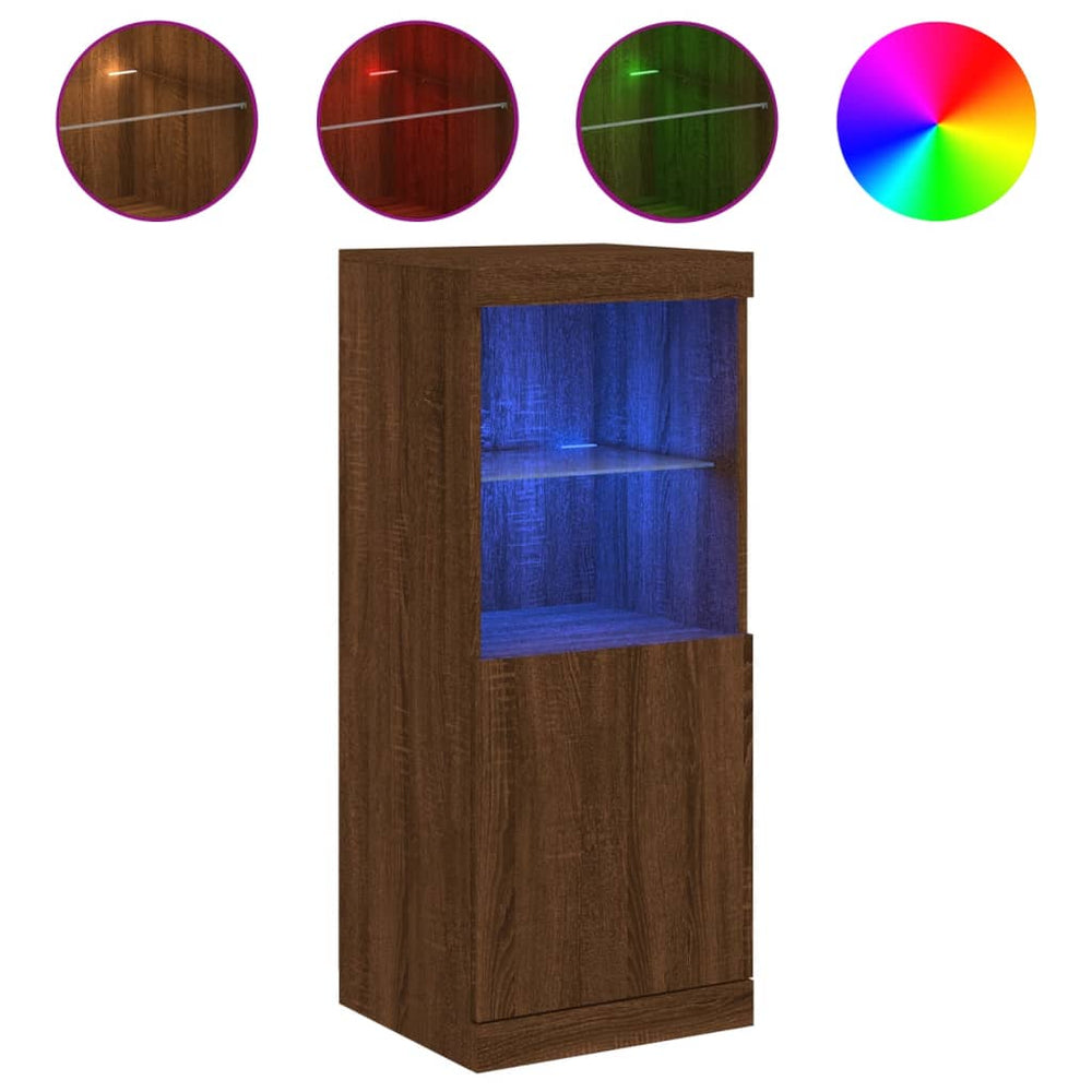 Sideboard mit LED Braun Eichenoptik
