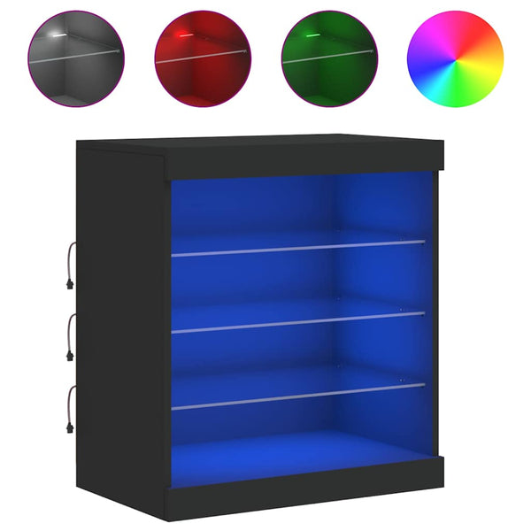 Sideboard mit LED Schwarz 60,5 cm