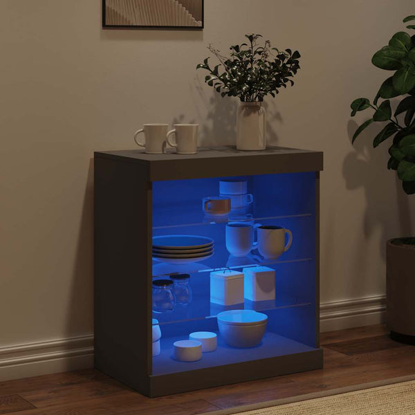 Sideboard mit LED Schwarz 60,5 cm