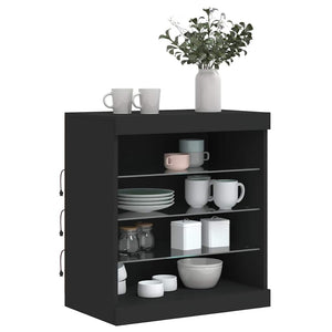 Sideboard mit LED Schwarz 60,5 cm