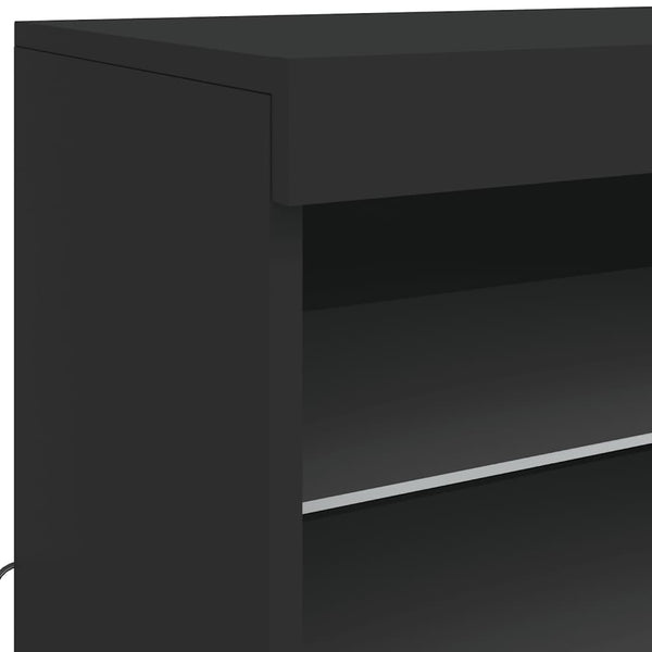 Sideboard mit LED Schwarz 60,5 cm