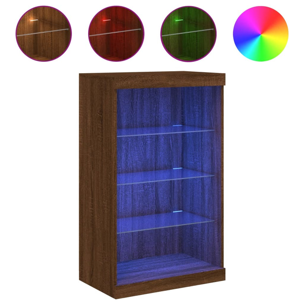 Sideboard mit LED Braun Eichen-Optik 60,5x37x100 cm