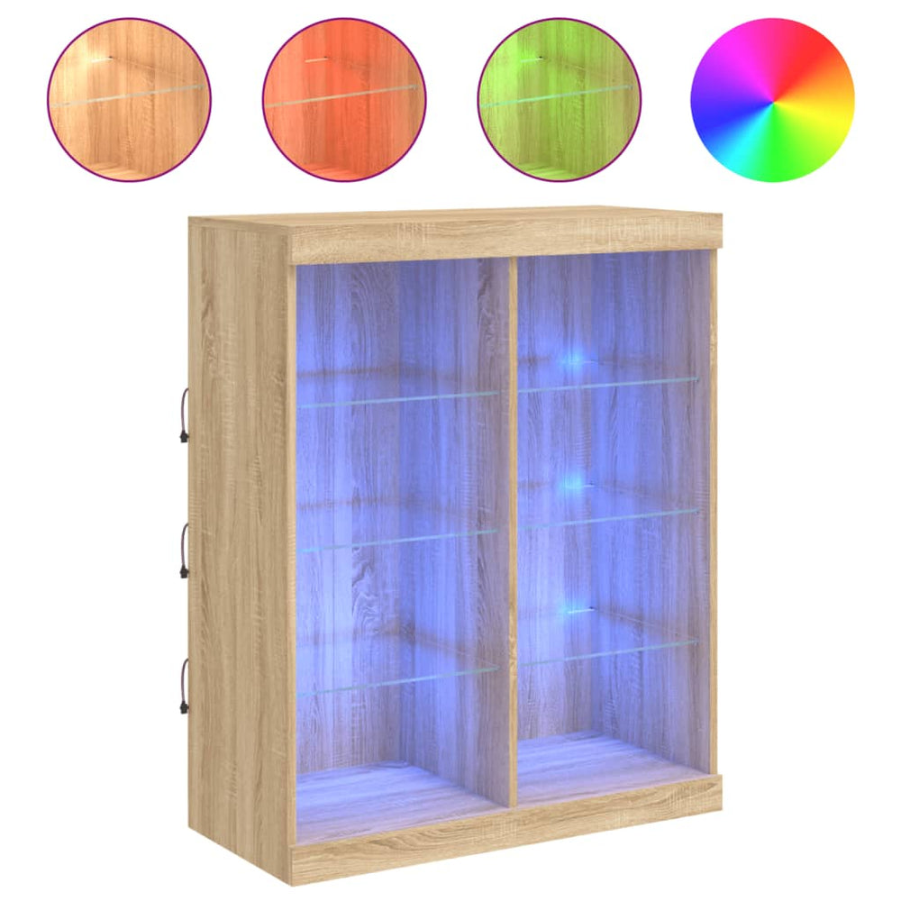 Sideboard mit LED Sonoma-Eiche 81x37x100 cm
