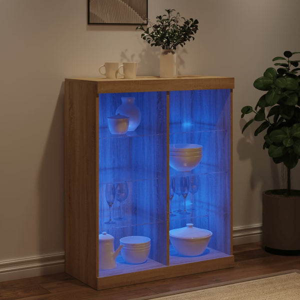 Sideboard mit LED Sonoma-Eiche 81x37x100 cm
