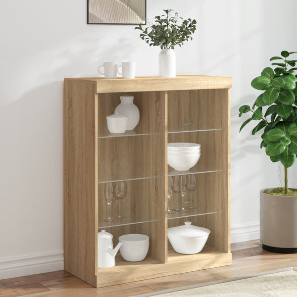Sideboard mit LED Sonoma-Eiche 81x37x100 cm
