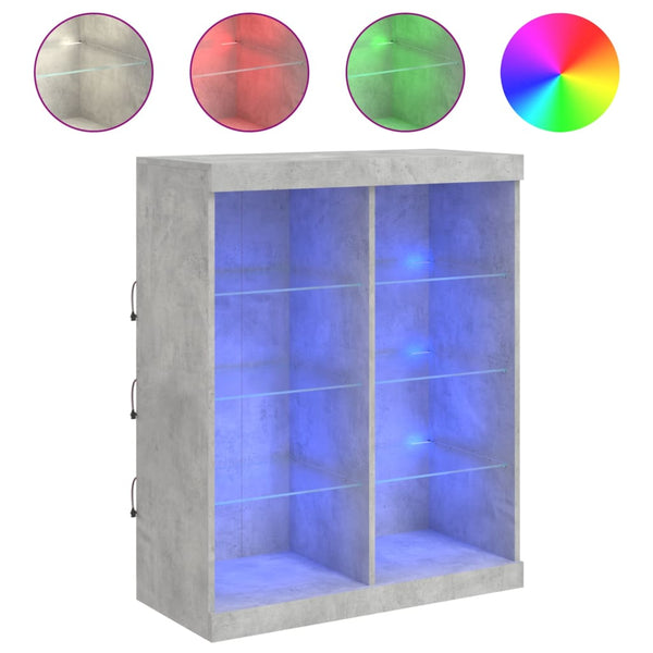 Sideboard mit LED Betongrau 81x37x100 cm