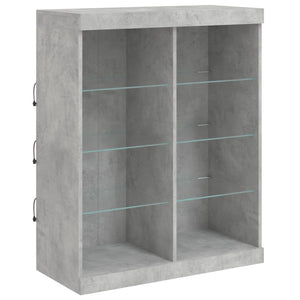 Sideboard mit LED Betongrau 81x37x100 cm