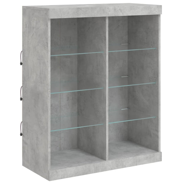 Sideboard mit LED Betongrau 81x37x100 cm